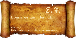 Ebenspanger Henrik névjegykártya