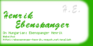 henrik ebenspanger business card